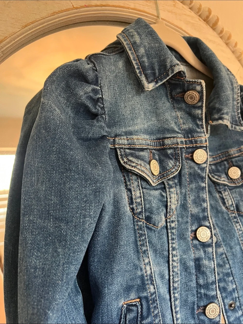 Gap toddlers puff sleeve denim jacket 5T